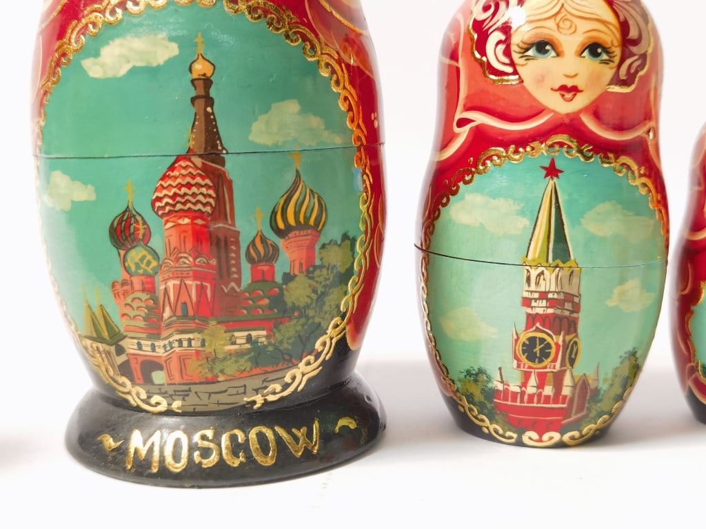 2005 Signed Vintage Russian Hand Painted Nesting D - 3