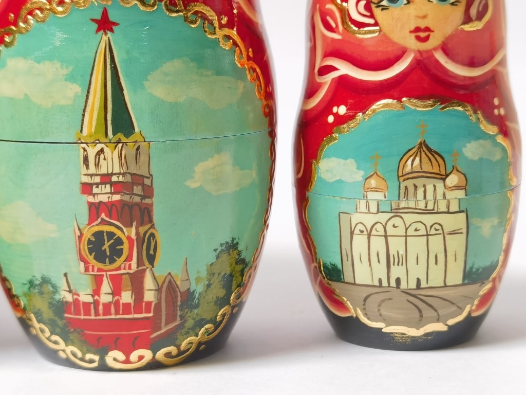 2005 Signed Vintage Russian Hand Painted Nesting D - 4