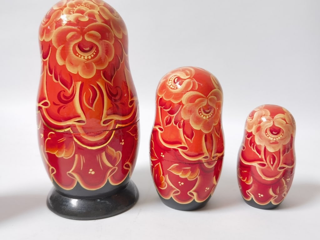 2005 Signed Vintage Russian Hand Painted Nesting D - 5
