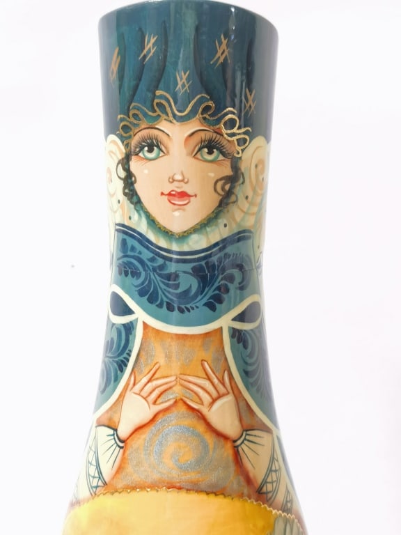 Vintage Signed Russian Hand Painted Nesting Doll B - 2