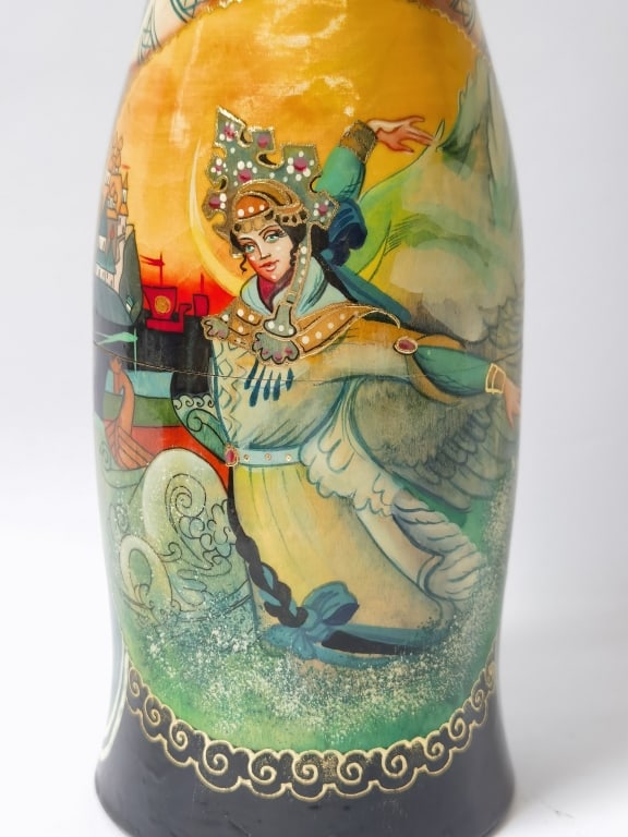 Vintage Signed Russian Hand Painted Nesting Doll B - 3
