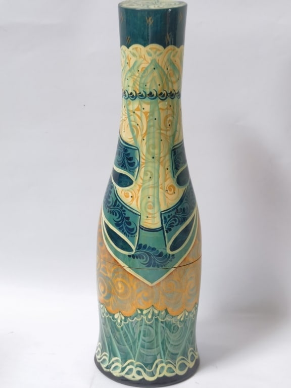 Vintage Signed Russian Hand Painted Nesting Doll B - 4