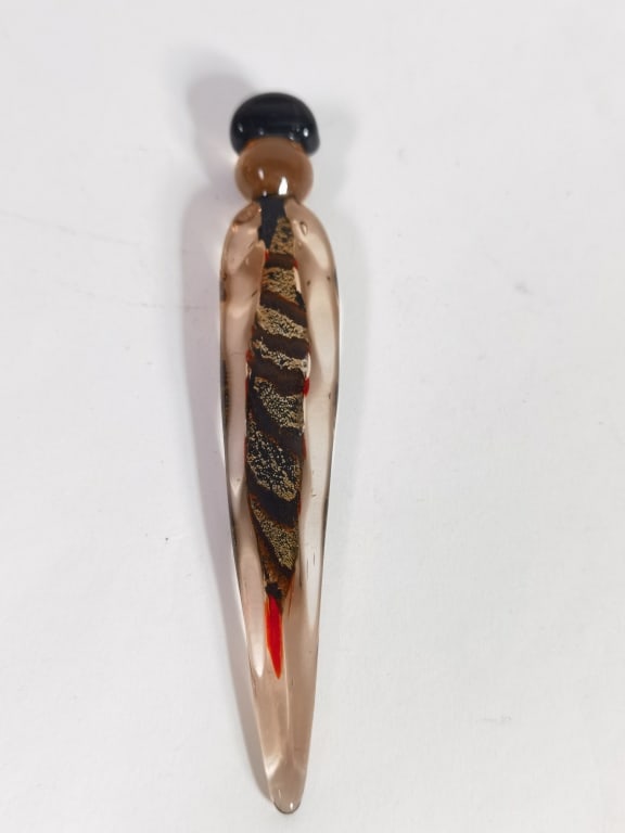 Vintage Murano Italy Art Glass Handle: Vintage Murano Italy Art Glass Handle, 4.75in