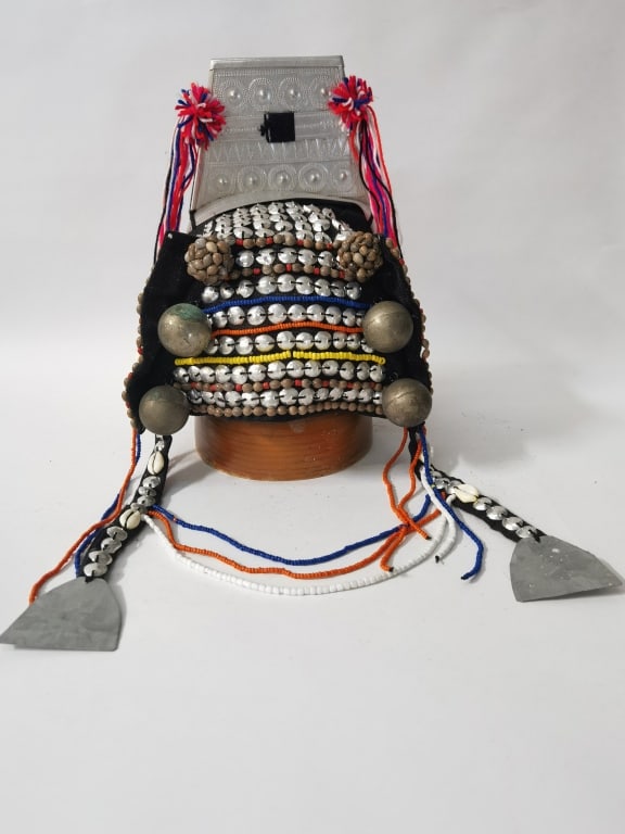 Vintage Southeast Asia Akha Woman's Headdress (1 of 4)