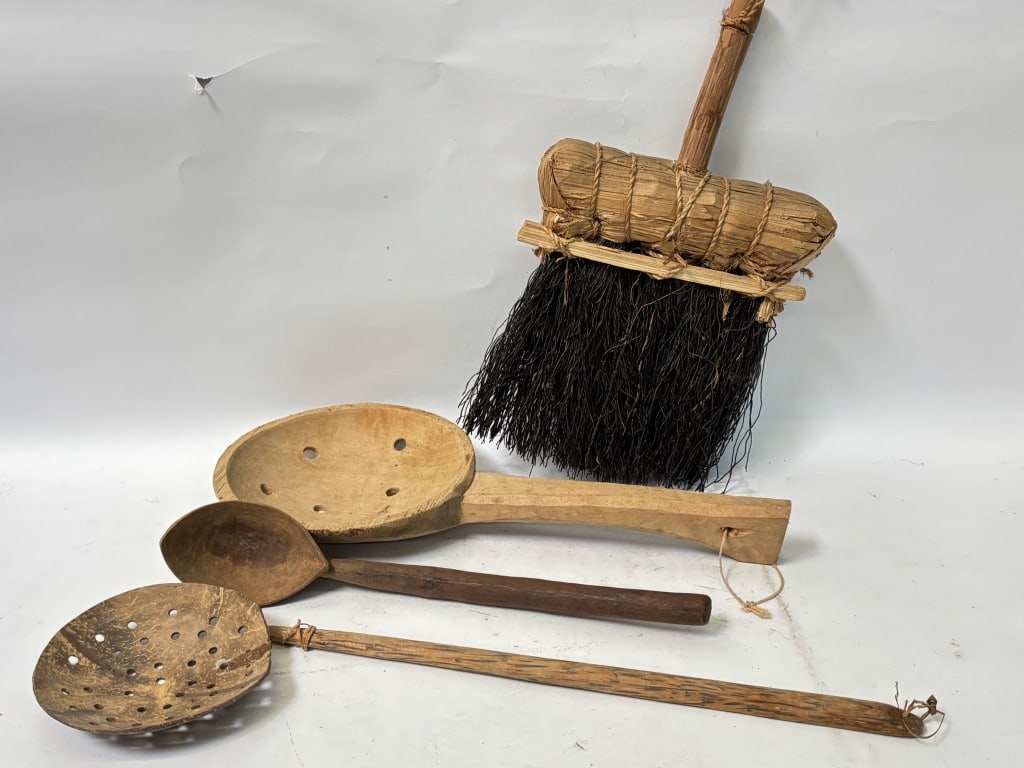 Group of Vintage African Hand Made Wares: Group of Vintage African Hand Made Wares, 16in by 12in
