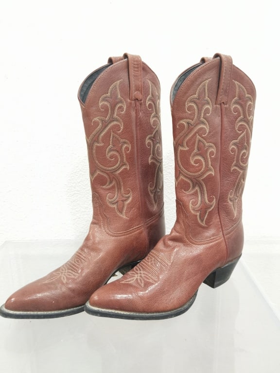 Pr. of Tony Lane Leather Cowboy Boots, Sz 6.5 (1 of 4)