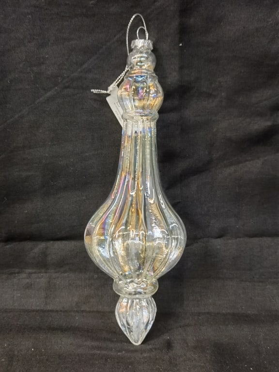 Vintage Iridescent Clear Art Glass Ornament (1 of 2)