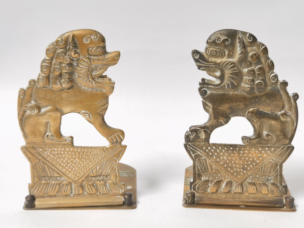 Pr. of Vintage Bronze Lion Bookends (1 of 4)