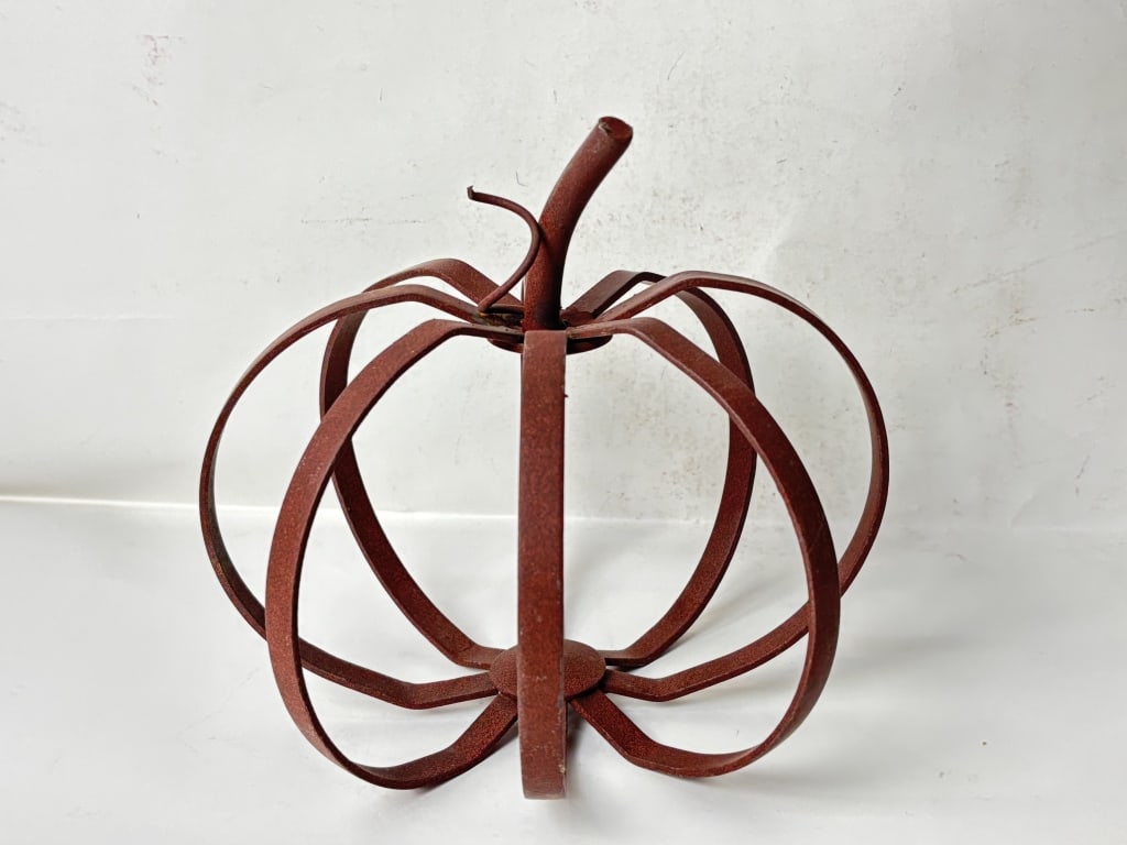 Vintage Metal Art Pumpkin Candle Holder (1 of 3)