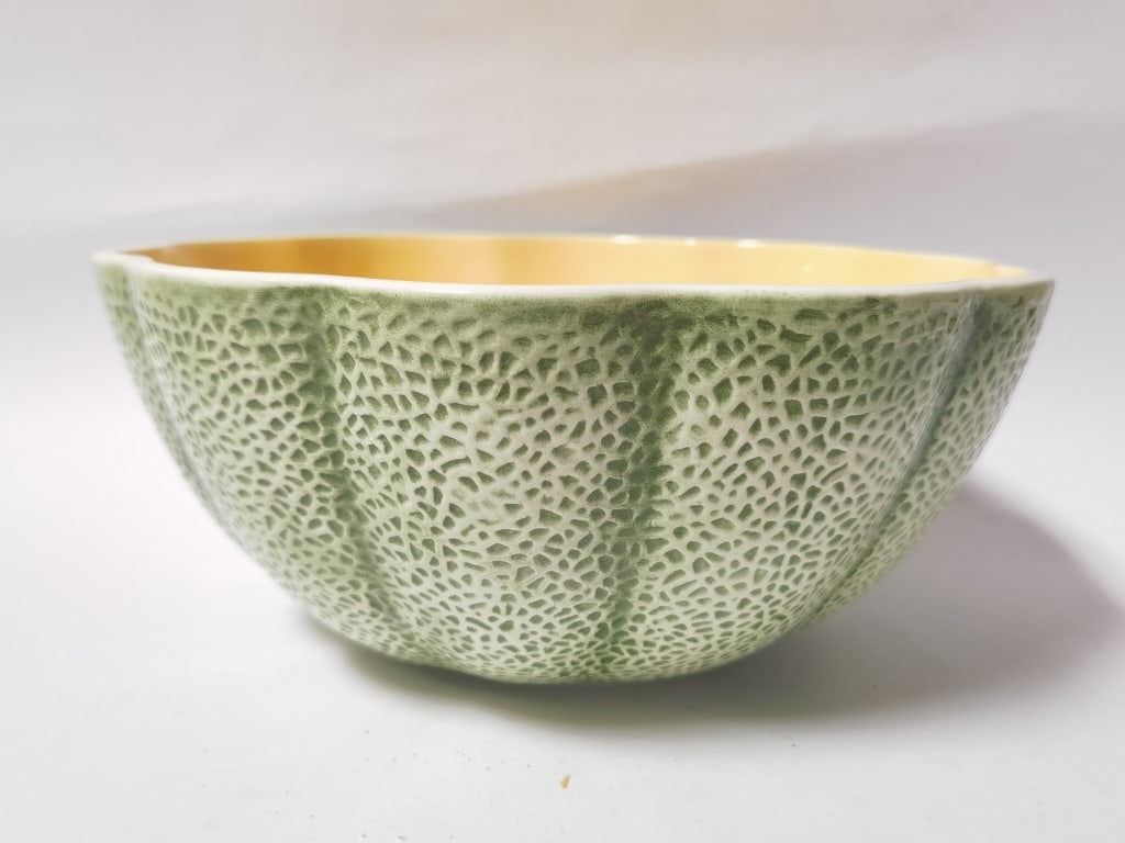 Cantaloupe Porcelain Bowl: Cantaloupe Porcelain Bowl, 9.5in by 4in