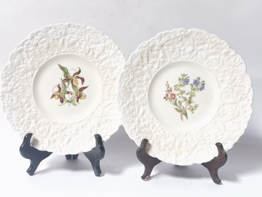 Pr. of Royal Couldon Porcelain Speedwell Plates: Pr. of Royal Couldon Porcelain Speedwell Plates, 9.5in
