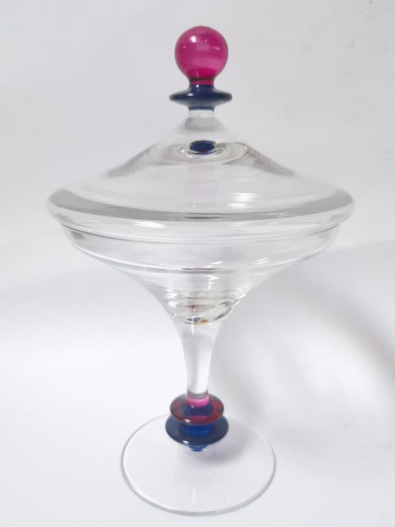 Contemporary Italian Art Glass Lidded Compote (1 of 4)