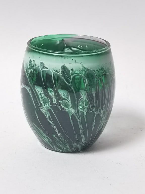 Contemporary Art Glass Votive: Contemporary Art Glass Votive, 3in