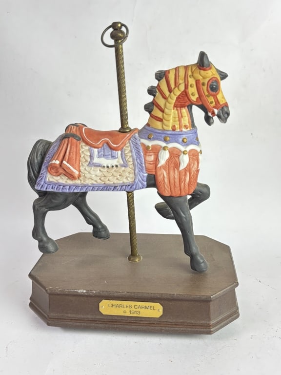 Charles Carmel Style Porcelain Carousel Horse Musi (1 of 5)