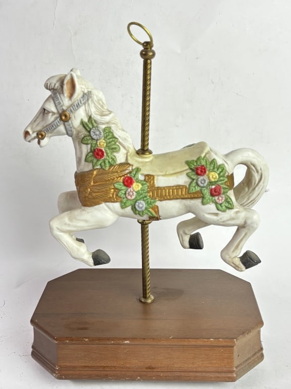 Charles Carmel Style Porcelain Carousel Horse Musi (1 of 3)