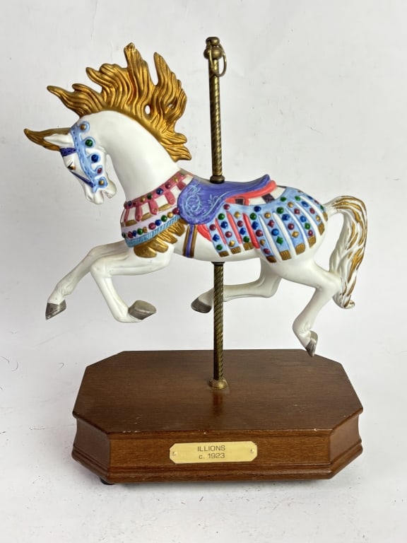 Charles Carmel Style Porcelain Carousel Horse Musi (1 of 3)