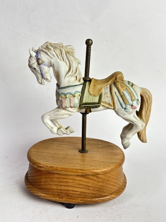 Charles Carmel Style Porcelain Carousel Horse Musi (1 of 4)