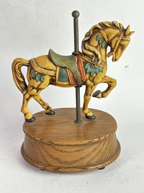 Charles Carmel Style Porcelain Carousel Horse Musi (1 of 3)