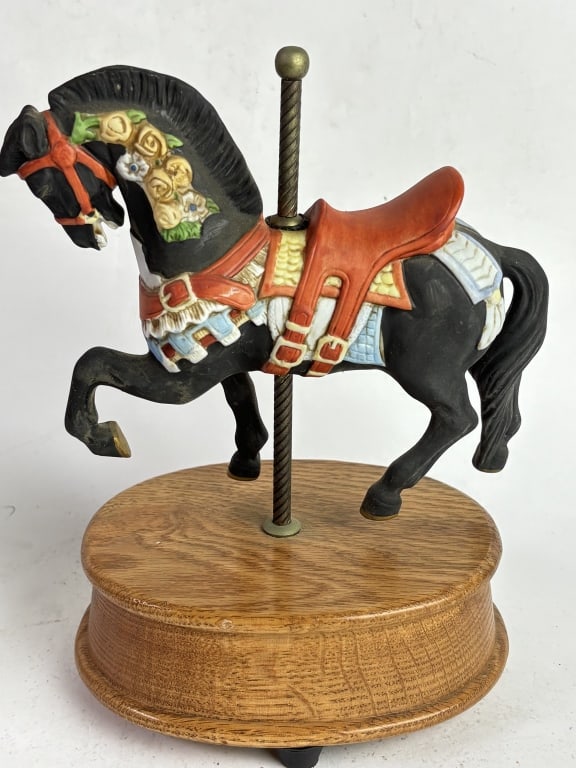 Charles Carmel Style Porcelain Carousel Horse Musi (1 of 3)