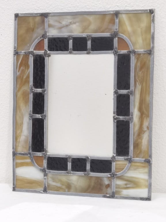 Geometric Slag Glass Tabletop Frame (1 of 3)