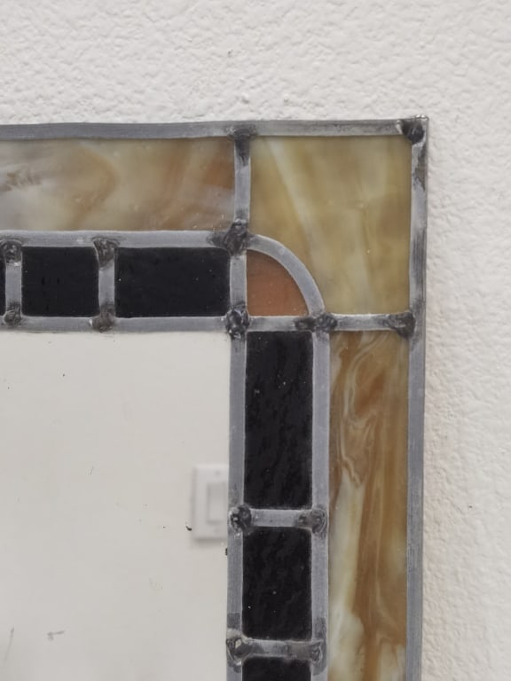 Geometric Slag Glass Tabletop Frame - 2