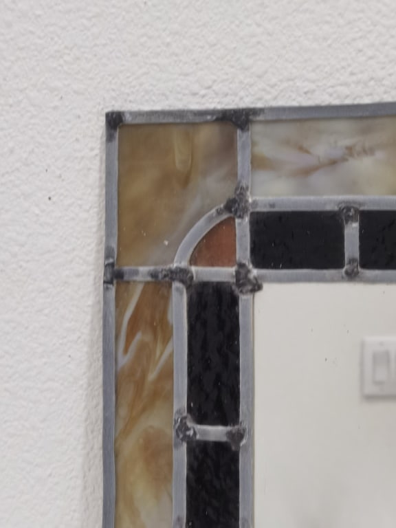 Geometric Slag Glass Tabletop Frame - 3