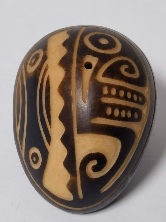 Carved Horn Egg - 4