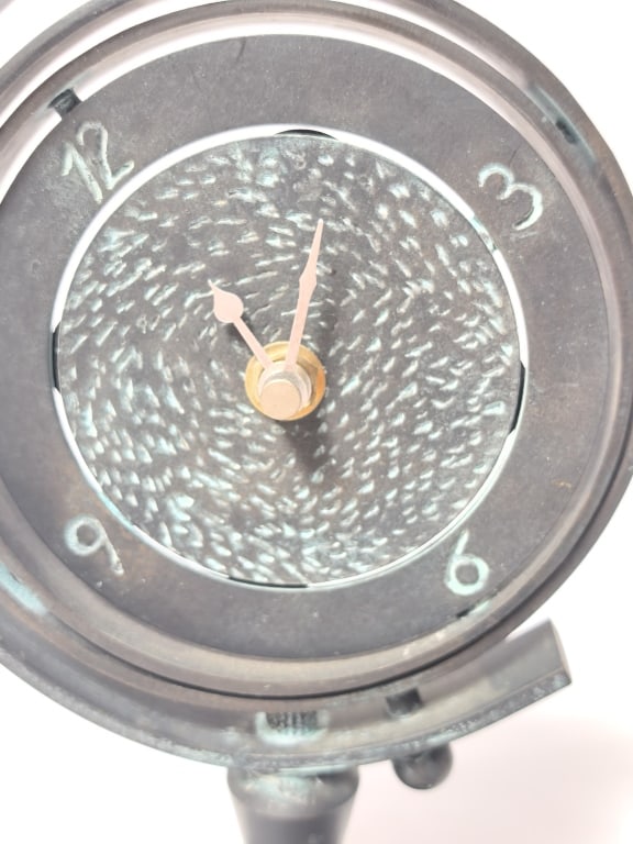 Seth Thomas "Globe" Style Patinated Desk Clock - 3