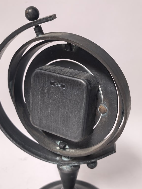 Seth Thomas "Globe" Style Patinated Desk Clock - 4