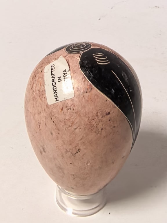 Handcrafted Kenyan Engraved Stone Egg - 2