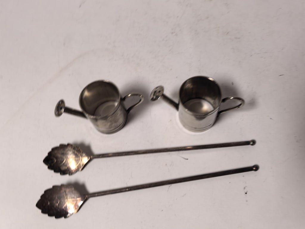 Miniature Silver-Plated Condiment Set - 2