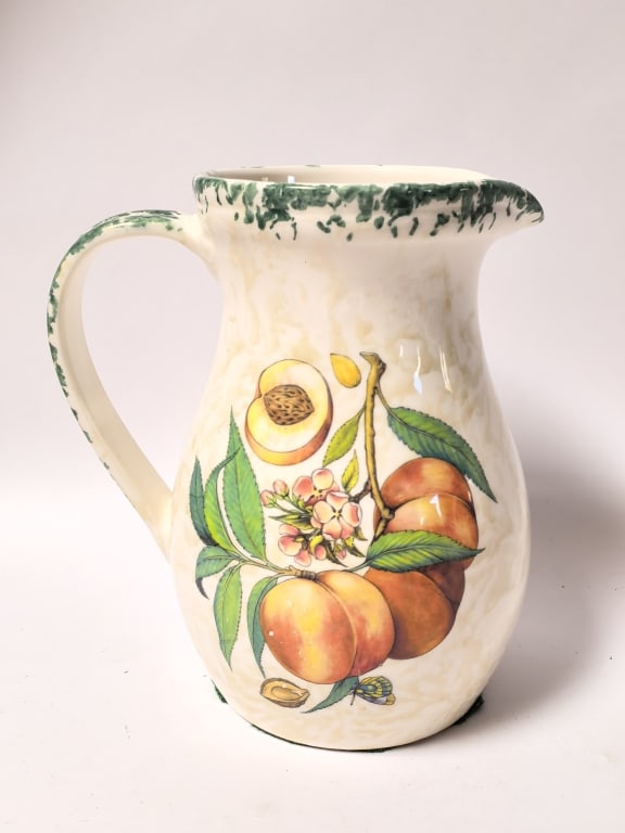 Large Vintage Himark Italian Ceramic Peach Motif P (1 of 4)