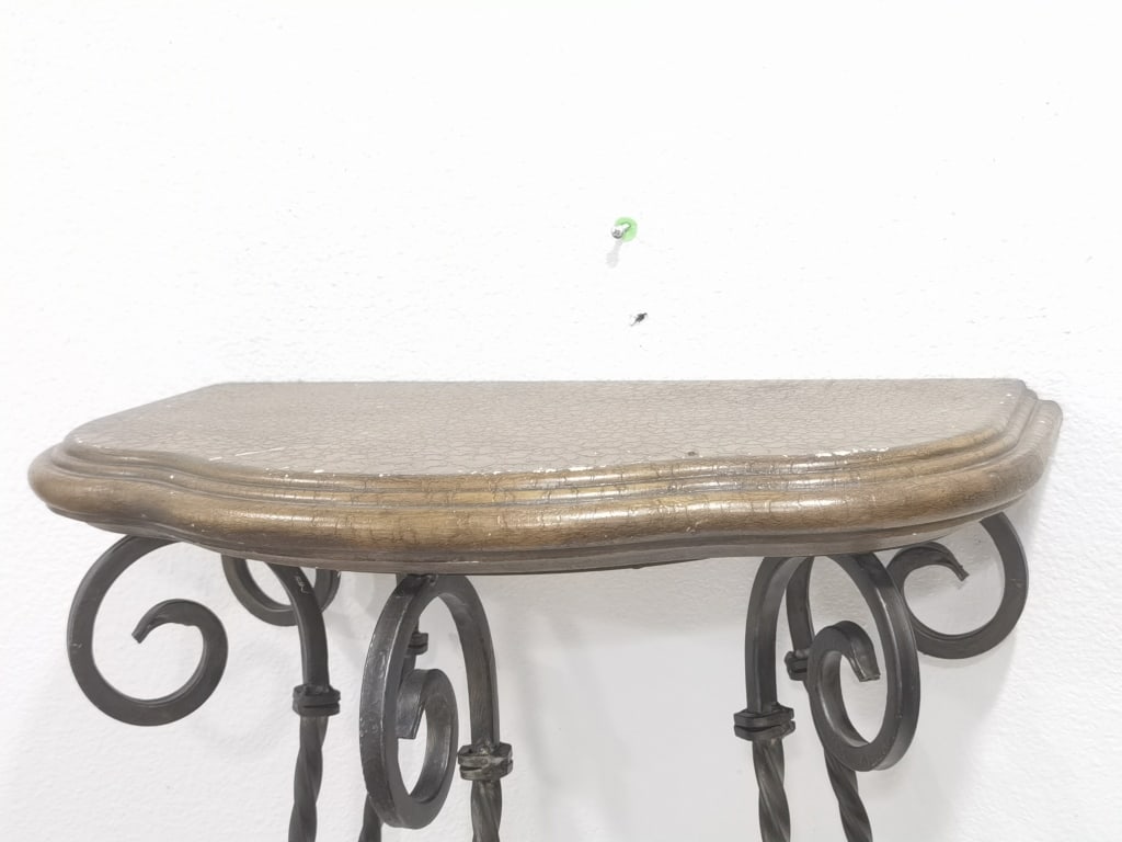 Wrought Iron Lyre-Form Console Table Base - 4