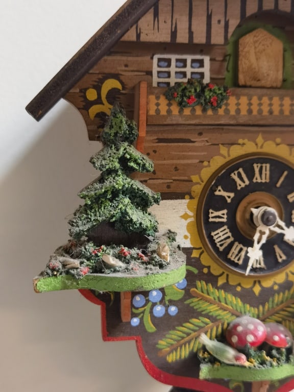 West German Painted Chalet-Style Cuckoo Clock - 2