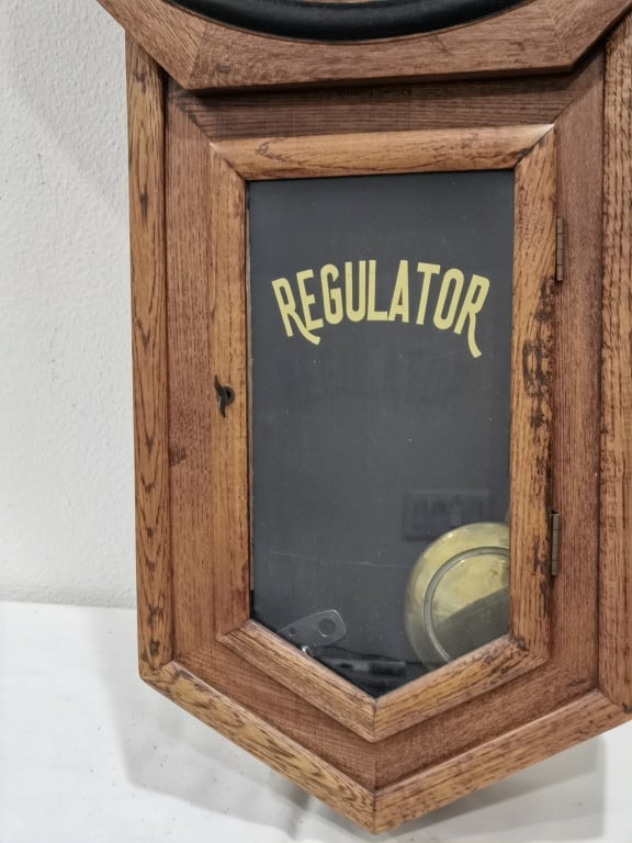 Vintage "Regulator" Octagonal Drop-Dial Wall Clock - 3