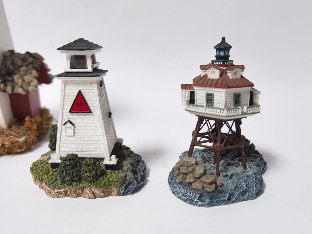 Nautical Clock Tower & Miniature Lighthouse Set - 2