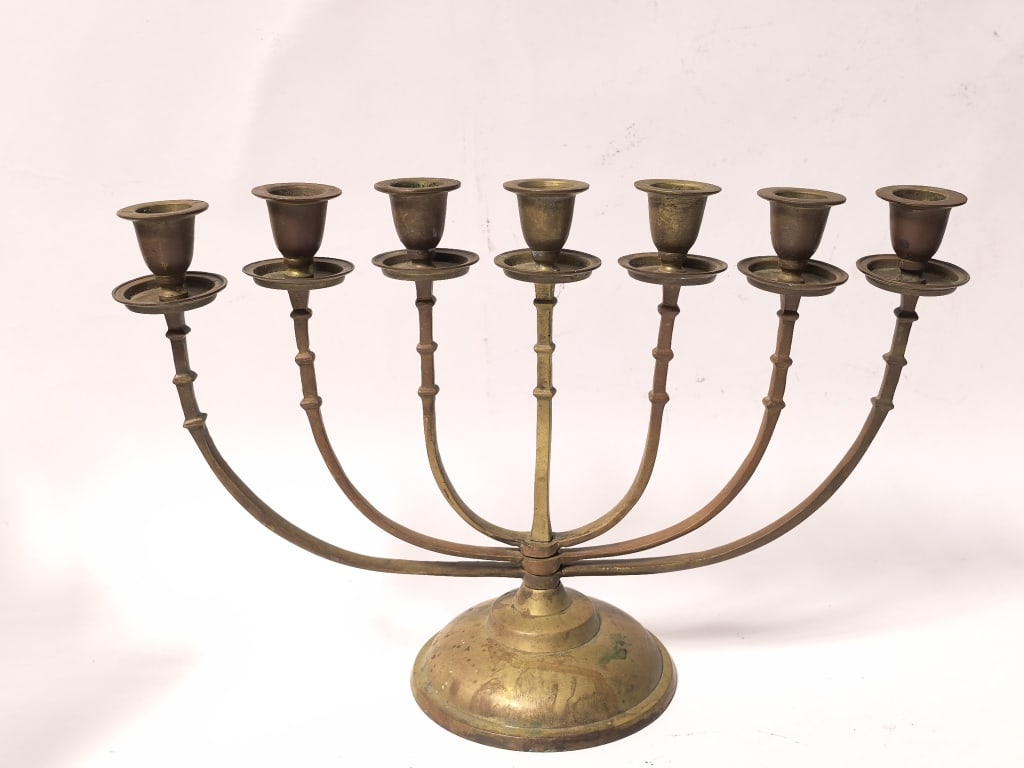 Vintage Seven-Light Brass Menorah Candelabra (1 of 4)