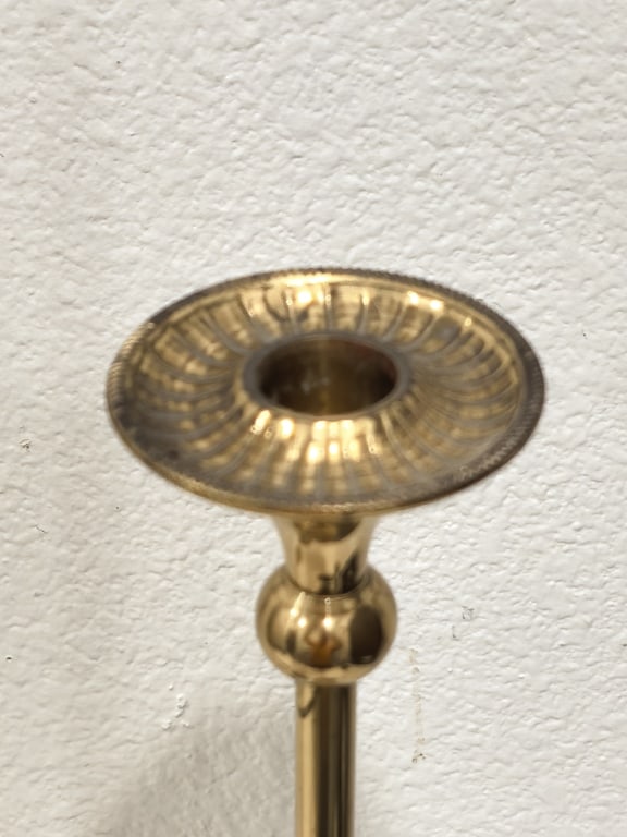 (3) Vintage Graduated Brass Table Candlesticks - 2