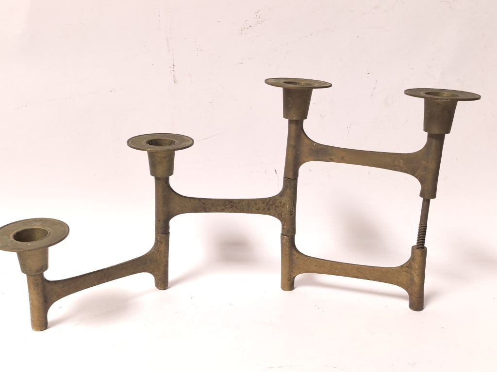 Modern Articulated Brass Candelabra (1 of 4)