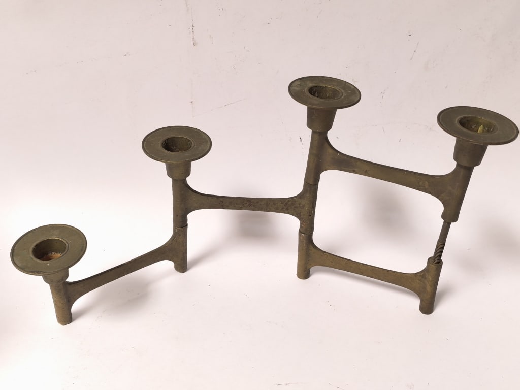 Modern Articulated Brass Candelabra - 2