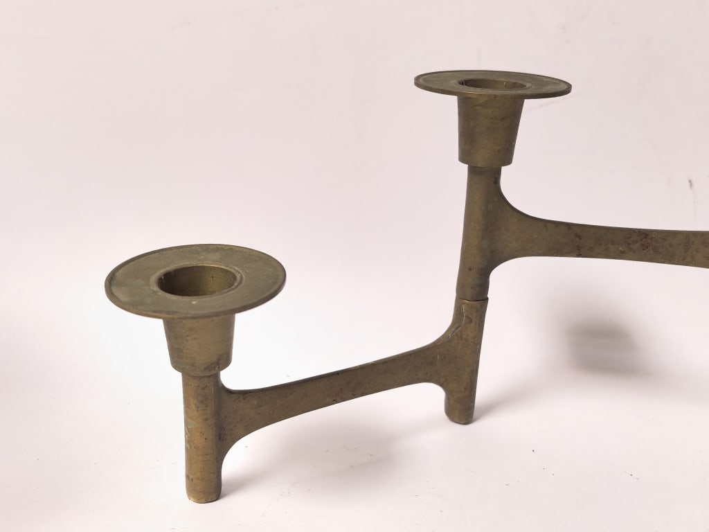 Modern Articulated Brass Candelabra - 3