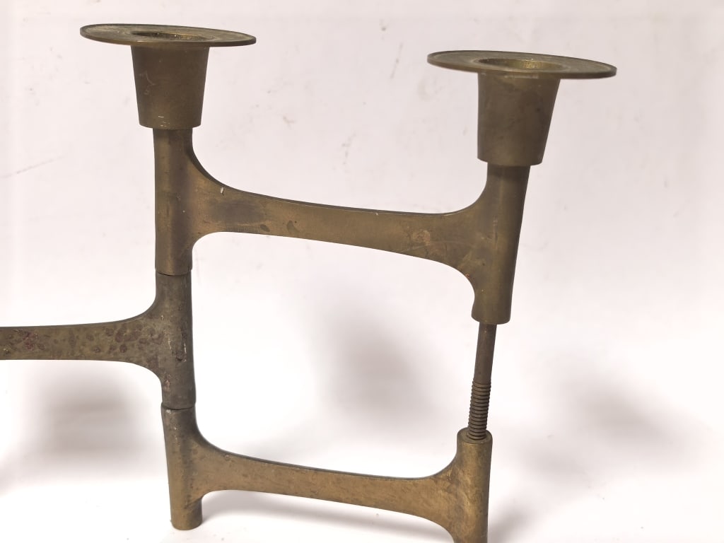 Modern Articulated Brass Candelabra - 4