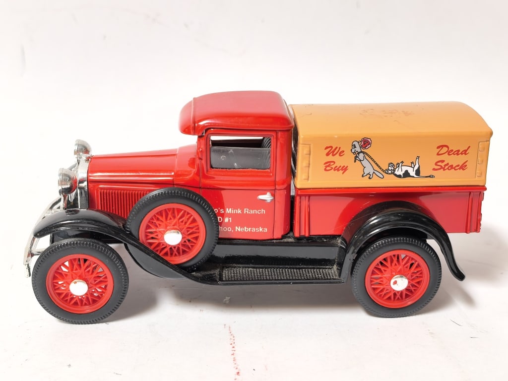 Vintage Pickup Truck - "Mink Ranch / Dead Stock": Vintage Pickup Truck - "Mink Ranch / Dead Stock", 6.25in by 2 7/8in by 2.75in