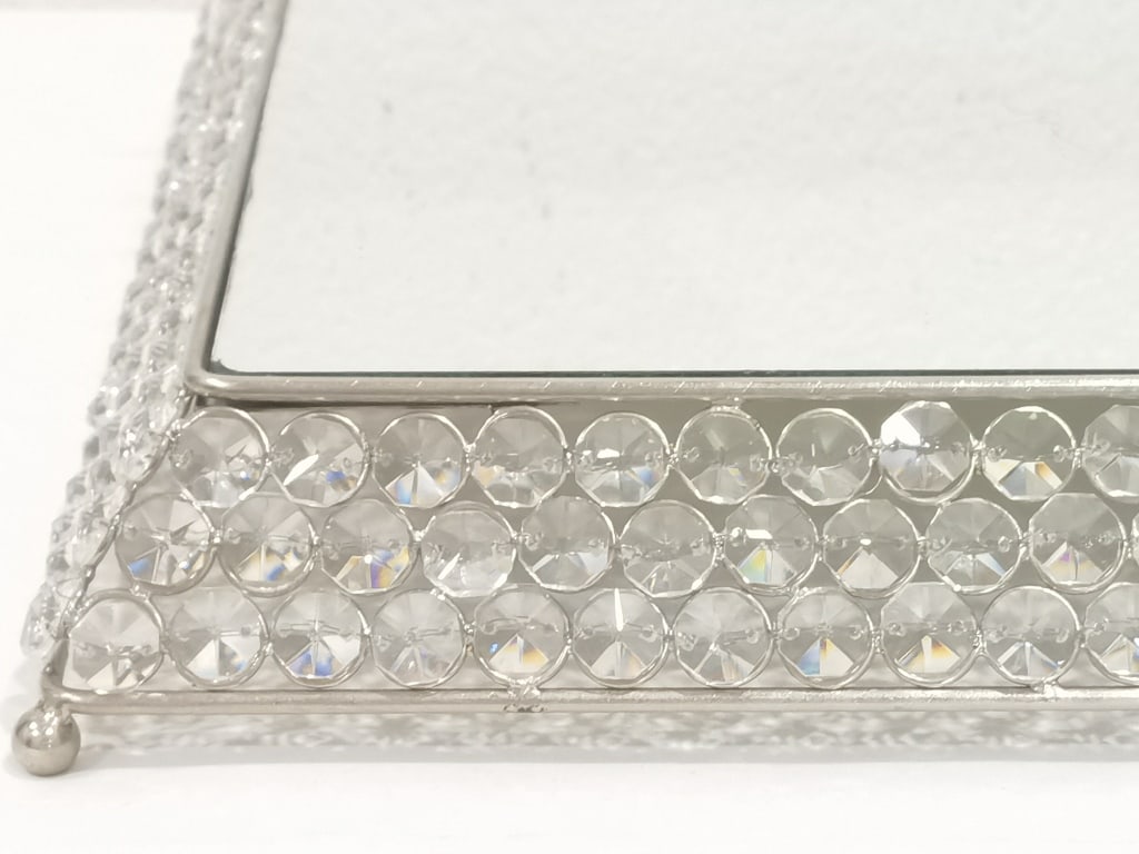 Modern Square Crystal-Beaded Vanity Tray - 3