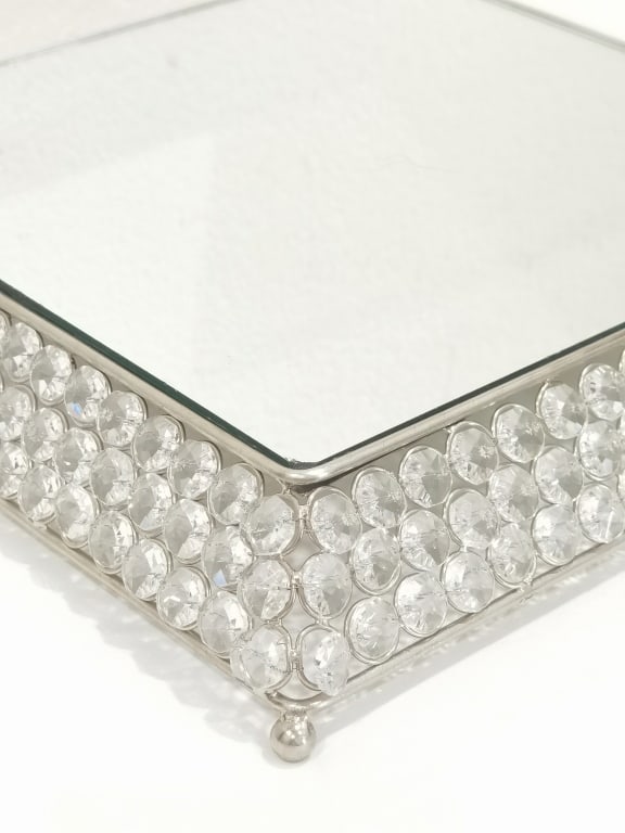 Modern Square Crystal-Beaded Vanity Tray - 4