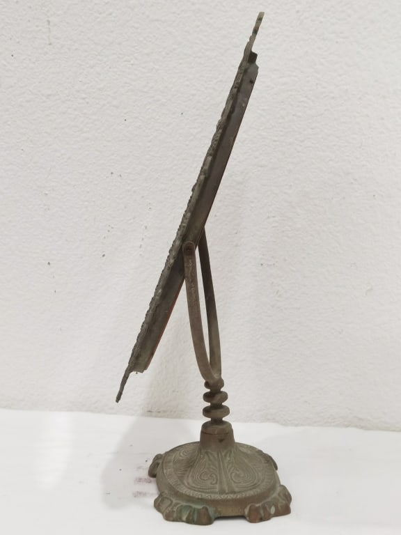 Vintage Cast Metal Vanity Table Mirror - 2