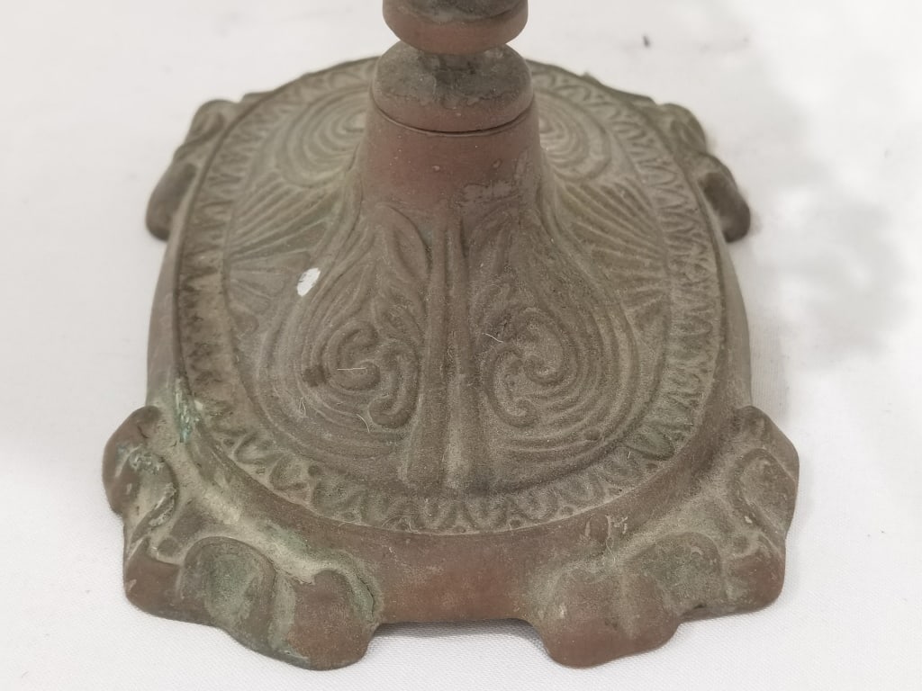 Vintage Cast Metal Vanity Table Mirror - 4