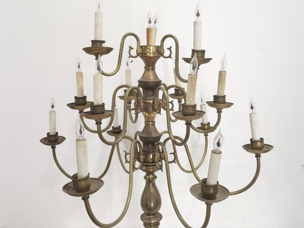 Multi-Arm Cast Brass Chandelier-Style Table Lamp - 2