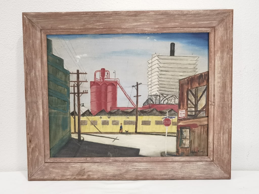 1956 Signed Gwen Hull Oil Painting on Canvas: 1956 Signed Gwen Hull Oil Painting on Canvas, 22in by 18in