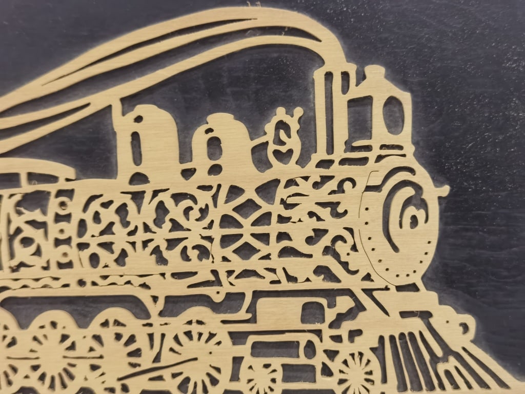 Wood Carved Train Art - 2